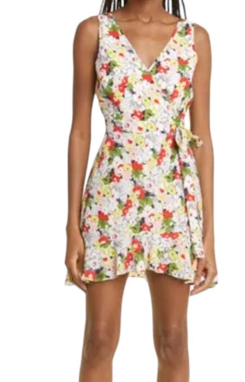 Likely Dress Vera floral faux wrap sleeveless size 10